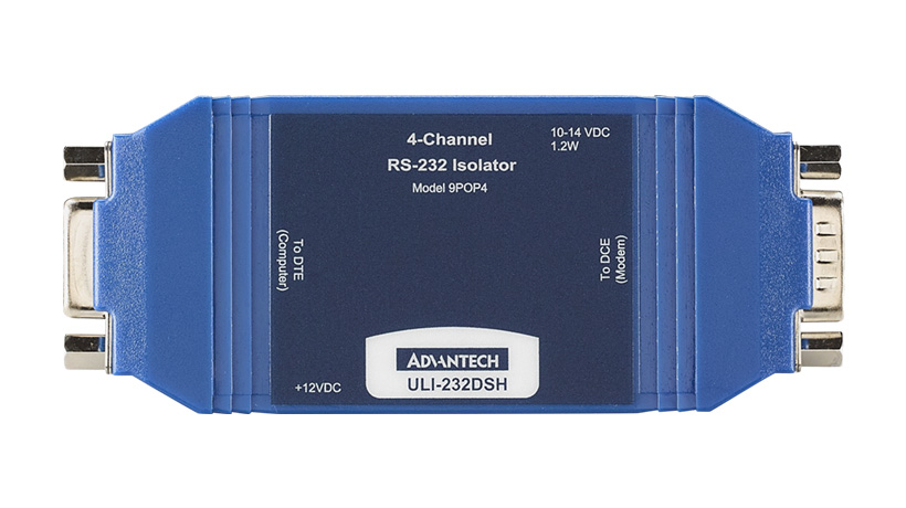 ULI-232DSH - Serial Isolator, RS-232 Data and Control Signals, DB9 F, DB9 M